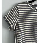 Madewell  Navy Blue White Striped Side Tie Cotton Short Sleeve T-Shirt Medium Photo 2