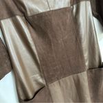 Women’s Brown mix suede and faux leather mini dress in size small Photo 6