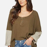 Free People  star‎ destructed Henley oversized top Photo 0
