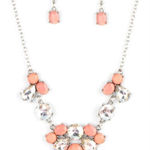 Paparazzi  Orange and Silver Necklace Set NWT Photo 0
