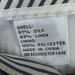 Talbots Striped Wide Leg Cropped Pants Belt Tie Silk Linen Blend White Blue Sz16 Photo 11