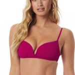 Tori Praver  Smocked Bikini Phoebe Pink Top Women’s Sz M NWT Photo 0