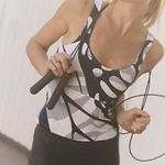 Free People #297 NWT Never Better Long Printed Tank in Butterfly Blue Combo Photo 2