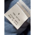 Hommage  Women's Solid Blue 100% Cotton Long Sleeve Belted Jacket Size Small Photo 9