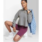 Wild Fable Womens Charcoal Gray Cropped Polo Shirt - XL Photo 1