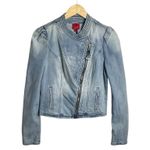 VERO MODA  Moto Style Denim Jacket Size Small Blue New Photo 0