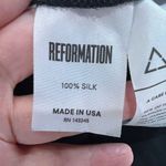 Reformation Black 100% Silk Drape Front Button Closure Blouse Sz M Photo 7