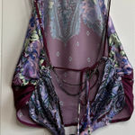 Free People  crop top halter cami floral open back chain strappy Small Photo 0