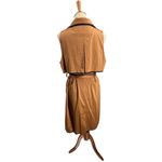 THREAD Sleeveless Shawl Collar Belted Trench Wrap Dress 2X Camel Brown New Photo 2