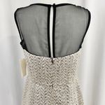 Shoshanna New  Metallic Foil Herringbone Tweed Sheer Yoke Sleeveless Dress Photo 14