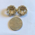 Vintage Gold Tone Round Shoe Clips Photo 1