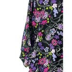 Sag Harbor Black Purple Floral Short Sleeve Button Up Midi Skirt Set PXL Photo 6
