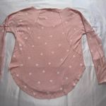 Lucky Brand  Light Pink Heart Patterned Long Sleeve Thermal Tee Size Small Photo 1