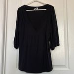 Old Navy  Black Blouse Lowcut V-Neck 3/4 Sleeve Size XL EUC #4325 Photo 1