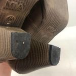 MIA Shawna faux suede lace up ankle bootie shootie taupe heeled stacked heel Photo 11