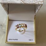 Charter Club NWT 
Gold-Tone Multicolor Crystal Ring. Photo 0