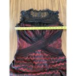 Tadashi Shoji  mix bodice Lace black Red mini sleeveless sheath Cocktail Dress 6 Photo 4