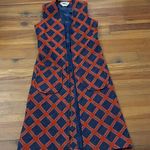 Miss Magnin Susan Thomas for Trevira VTG Sleeveless Duster Jacket Womens Size 12 Blue Photo 3