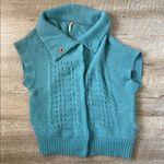 Free People  Teal Lambswool/Angora Short Sleeve Sweater Size Medium Photo 0