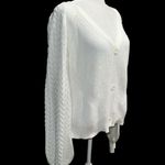Sweet creamy White Women's cable knit Sweater Size L Photo 5