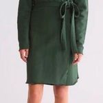 Frank & Eileen Willa Long Sleeve Triple Fleece Wrap Dress in evergreen sz M Photo 0