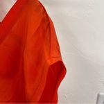 Myne  Ashley Ann Orange Red Silk Cap Sleeve Draped Back Blouse Womens L Shirt Photo 7