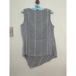 Inizio Large Italian Linen Sleeveless Top Gray White Tank Top Blouse Photo 6