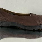 Keen Womens Dark Brown Leather Sterling City Gorpcore Slip On Ballet Flats Photo 2