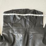 Banana Republic NWT BANANA REBUPLIC Vegan Leather wide leg Jumpsuit Size 4 Black strapless Photo 10