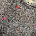 Lou & grey by Loft Women's Medium Gray Emoji Embroidered Sweatshirt Photo 4