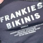 frankie's bikinis Frankie’s Bikinis‎ Black Ribbed Scoopneck Bikini Top EUC Size Small Photo 2