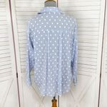 ZARA  Gauze‎ Embroidered Polka Dot Button Up Shirt Blue White Large Photo 3