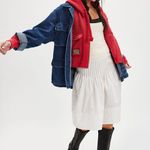 Free People  Red Zip Up Hoodie Photo 1