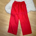 Haute Monde Red satin cargo styles high waisted wide leg pants M Photo 7