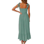 ZESICA Women's Boho Spaghetti Strap Square Neck Ruffle A Photo 1