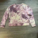 Wildfox Purple and White Tie Dye Crew Neck Sweatshirt with Stars Size S Photo 1