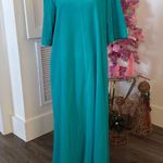 Vanity Fair Vintage Teal Zipper Front Robe Maxi Long Sleeve Womens Size Small P Photo 0