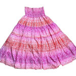 Ralph Lauren LRL Pink And Orange Tiered Ruffle Skirt XS Lined Flowy Cotton READ Photo 0