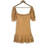 NWT Significant Other Elsa Dress Womens 2 Orange Eyelet Puff Sleeve Smocked Boho Photo 2