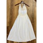 Sea Spice Resort Cotton Cover Double Slit M White Lace Crochet Smocked‎ Dress Size M Photo 4