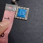 Faux turquoise silver tone dangling earrings Blue Photo 5