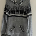 Women’s wool pullover sweater with‎ fringe bottom Gray Photo 0