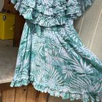 Skylar + Madison  Green leafy print with ruffles dress S Photo 6