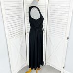 The Limited  Signature Drawstring Waist Midi‎ Sundress Black Medium Knit Photo 3