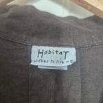 Habitat Clothes To Live In Brown Button-Down Women's Top Linen Lagenlook Large Photo 2