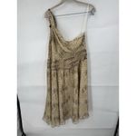 Ralph Lauren Lauren Silk One Shoulder Mini Dress Women 16 Brown Animal Print Photo 1