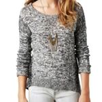 American Eagle  Fireside Marled Sweater Blue Navy Blue Gold Metallic Cotton Small Photo 2