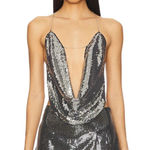 Jaded London  Sequin Asteria Top in Black and Grey 0 XS New Womens Backless Crop Photo 0
