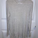 Athleta  Taupe and White Striped Athletic Long Sleeve Photo 1