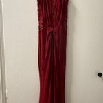 Windsor Red Holiday Lace Cutout Bodycon Maxi Dress with Slit Photo 2